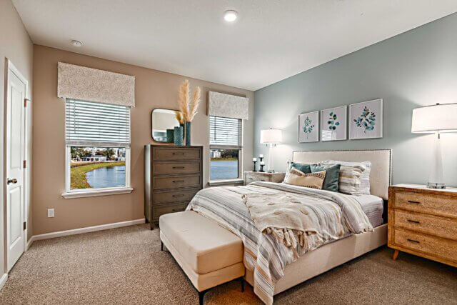 primary bdrm w pond view